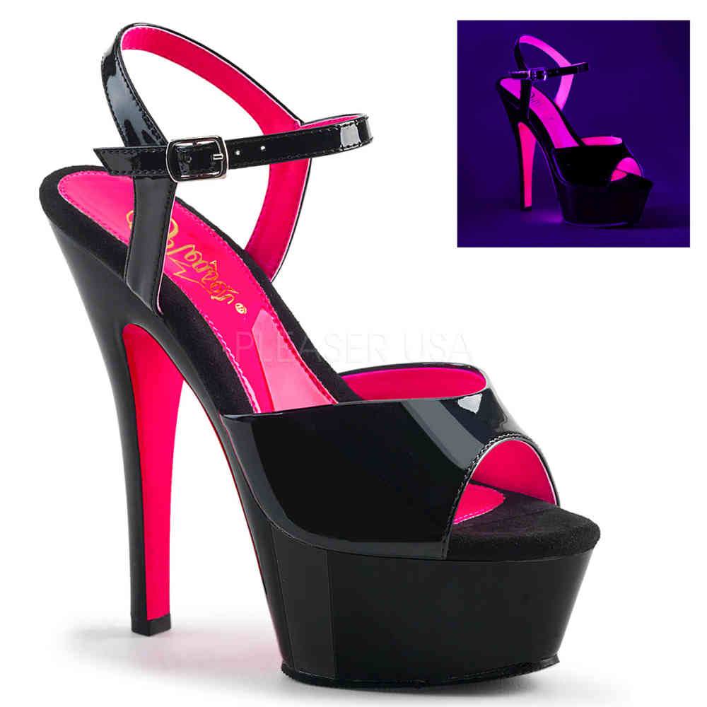 Pleaser - KISS209TT Sandale à bride à la cheville - Noir/Rose Product image